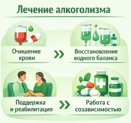 лечение алкоголизма в Пушкино этапы